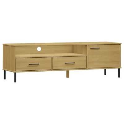 vidaXL Szafka pod TV OSLO, metalowe nóżki, brązowa, sosnowa model standard
