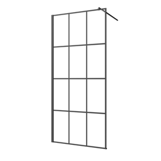 Kabina walk-in ii 90x200cm geometryczna 8mm shiny-glass czarny AK-32-197-S Invena