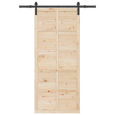 Drzwi przesuwne naturalny 80 x 208 cm Lite drewno sosnowe