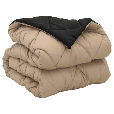 Kołdra na cały rok Czarny i Taupe 220 x 135 cm Mikrofibra