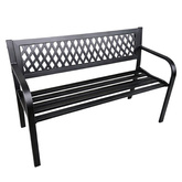 Ławka Ogrodowa Parkowa Taras Ogród Metalowa Oparcie Czarna 120 cm