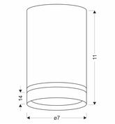Tuba lampa sufitowa złoty matowy 1x15W GU10 7/11 z ringiem akrylowym