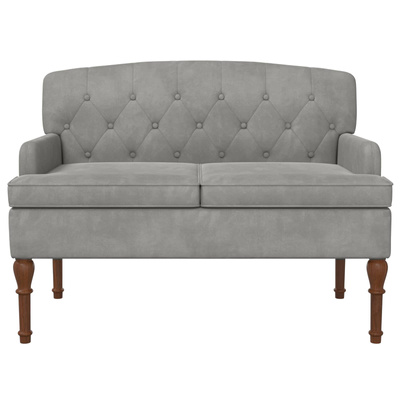 Sofa dwuosobowa z guzikowym pikowaniem jasnoszary Welur