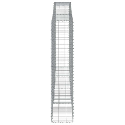 Kosze gabionowe, 5 szt, 400x50x220/240 cm, galwanizowane żelazo