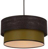 Lampa wisząca z abażurem Arezzo czarno‑oliwkowa do salonu i sypialni