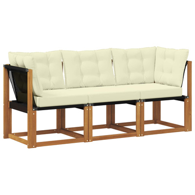 3 szt. Modułowa sofa na zewnątrz Naturalny