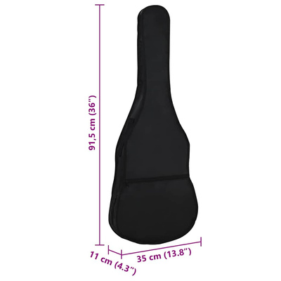Pokrowiec na gitarę klasyczną 1/2 (34"), czarny, 94x35 cm, tkanina