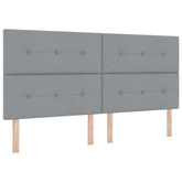 Łóżko kontynentalne z materacem jasnoszary 200 x 200 cm tkanina
