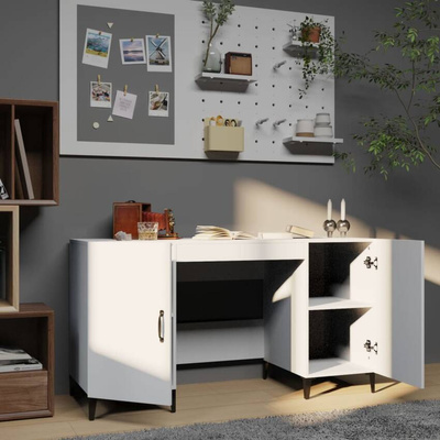 vidaXL Biurko, białe, 140x50x75 cm, materiał drewnopochodny wariant 4