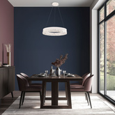 Lampa wisząca FROZI w stylu glamour – biały klosz z kryształkami – eleganckie i nowoczesne oświetlenie salonu LED