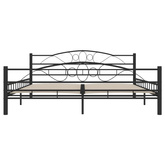 Rama łóżka, czarna, stalowa, 180 x 200 cm