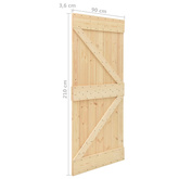 Drzwi przesuwne 2 szt. 90 x 210 cm Lite drewno sosnowe