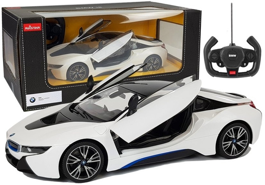 Auto R/C BMW i8 Rastar 1:14 Biały Drzwi Automatyczne