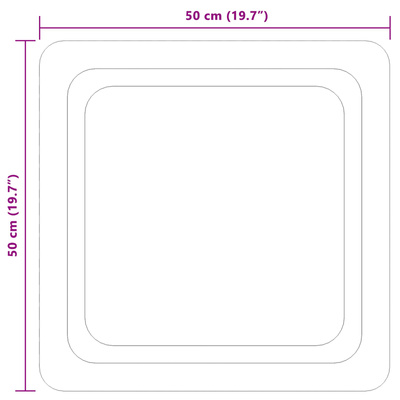 Lustro łazienkowe LED przezroczysty 50 x 50 cm szkło hartowane