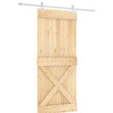 Drzwi przesuwne Naturalne i białe 90 x 210 cm