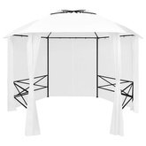 vidaXL Altana ogrodowa z zasłonami, 360x312x265 cm, biała, 180 g/m²