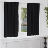 Firany blackout z kółkami 2 pcs Czarny 175 x 140 cm Poliester