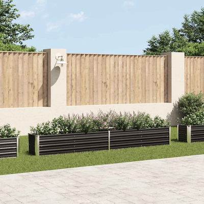 Podwyższona donica z galwanizowanej stali 320x40x45 cm antracyt