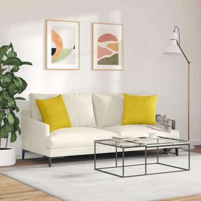 Poduszki na sofę 2 pcs Żółty 45 x 45 cm Tkanina sztruksowa