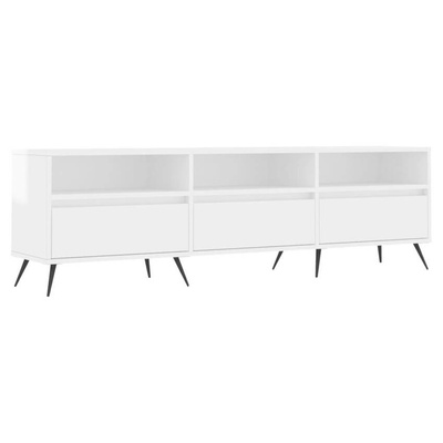 vidaXL Szafka pod TV, wysoki połysk, biała, 150x30x44,5 cm