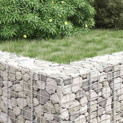 Wysokie donice gabionowe, 3 szt., 30x30x100 cm, żelazo