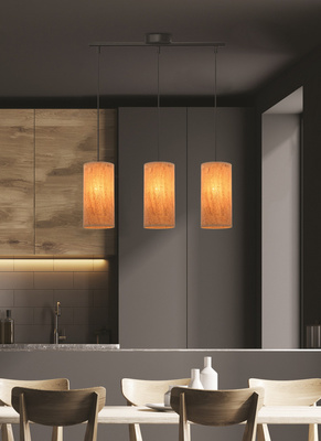 Aragona lampa wisząca 3x60 e27 abażur korkowy