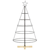 Choinka Stożkowa Świąteczna z podstawą Czarny 126 cm Stal