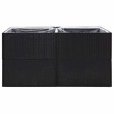 vidaXL Donica ogrodowa, czarna, 157x80x80 cm, rattan PE