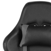 vidaXL Obrotowy fotel gamingowy, szary, PVC