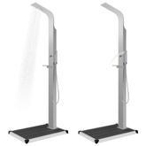 Prysznic ogrodowy z podstawą, WPC, stal nierdzewna