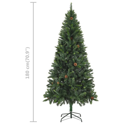 vidaXL Sztuczna choinka z lampkami, bombkami i szyszkami, 180 cm wariant 5