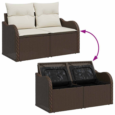 Sofa Ogrodowa z poduszką Brązowy 121 x 62 x 69cm polirattan