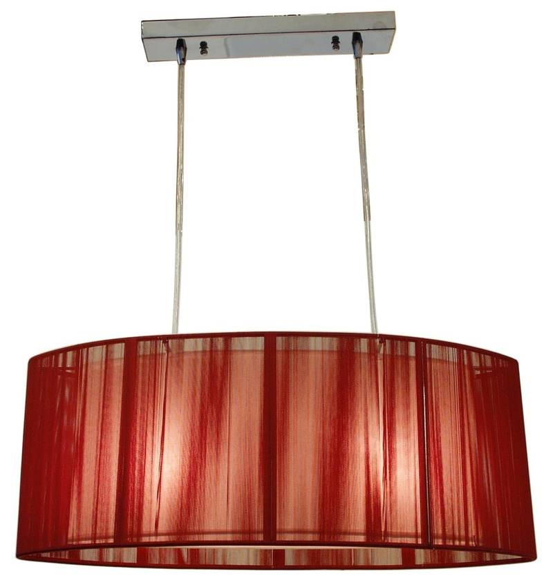 Lampa wisząca z abażurami Artemis czerwona podwójna nowoczesna do salonu