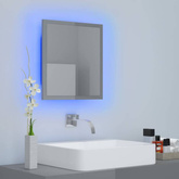 vidaXL Lustro łazienkowe LED, wysoki połysk, szare, 40x8,5x37cm, akryl