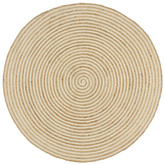 vidaXL Dywanik ręcznie wykonany z juty, spiralny wzór, biały, 150 cm