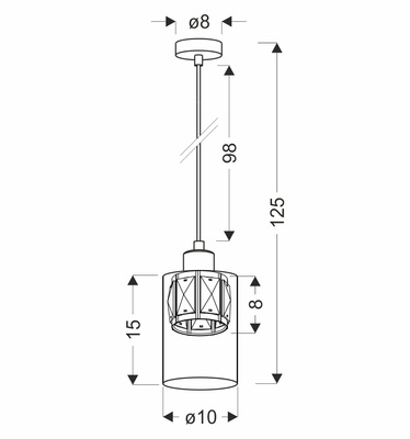 Lampa wisząca Ducato z kloszem bursztynowym pojedyncza metalowo-szklana