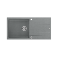 EVAN 146 XL GraniteQ zlewozmywak z syfonem Push 2 Open 1-komorowy z/o (1000x500x210; kom. 420x480) silver stone / elementy stalowe