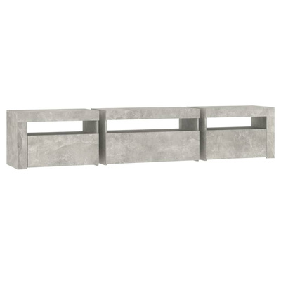 vidaXL Szafka pod TV z oświetleniem LED, szarość betonu, 195x35x40 cm