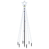 vidaXL Choinka z kołkiem gruntowym, 108 zimnych białych LED, 180 cm