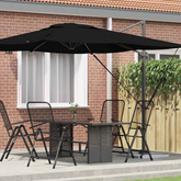 Parasol Roma Czarny 286 x 284 x 265 cm Aluminium i Poliester