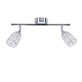 Shiba lampa sufitowa listwa chromowy 2x15w g9 klosz bezbarwny