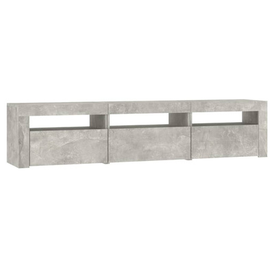 vidaXL Szafka pod TV z oświetleniem LED, szarość betonu, 180x35x40 cm