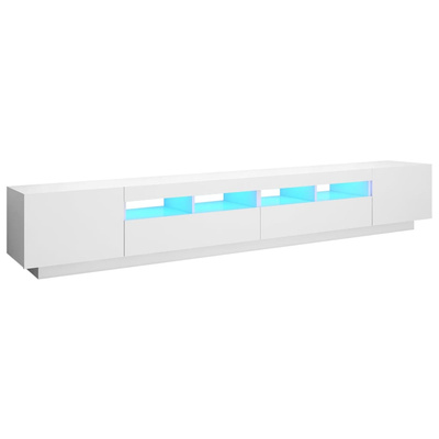 vidaXL Szafka pod TV z oświetleniem LED, biała, 260x35x40 cm