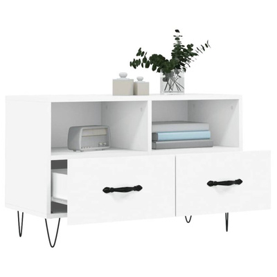 vidaXL Szafka pod TV, biała, 80x36x50 cm, materiał drewnopochodny wariant 5