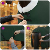 Koc dla Koni Pełny ciemnozielony 155 cm Polarowy fleece