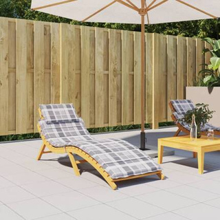 vidaXL Poduszka na leżak, szara krata, 186x58x3 cm, tkanina Oxford