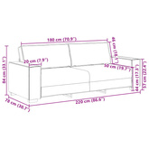 Sofa 3-osobowa, ciemnozielony, 220x78x84 cm, obita aksamitem