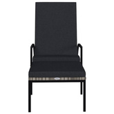 vidaXL Leżaki z podnóżkiem, 2 szt., polirattanowe, szare