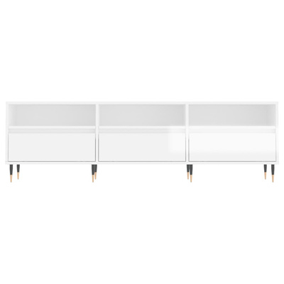 vidaXL Szafka pod TV, wysoki połysk, biała, 150x30x44,5 cm
