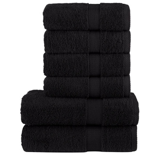 6-częściowy zestaw ręczników premium SOLUND, czarny, 600 g/cm?